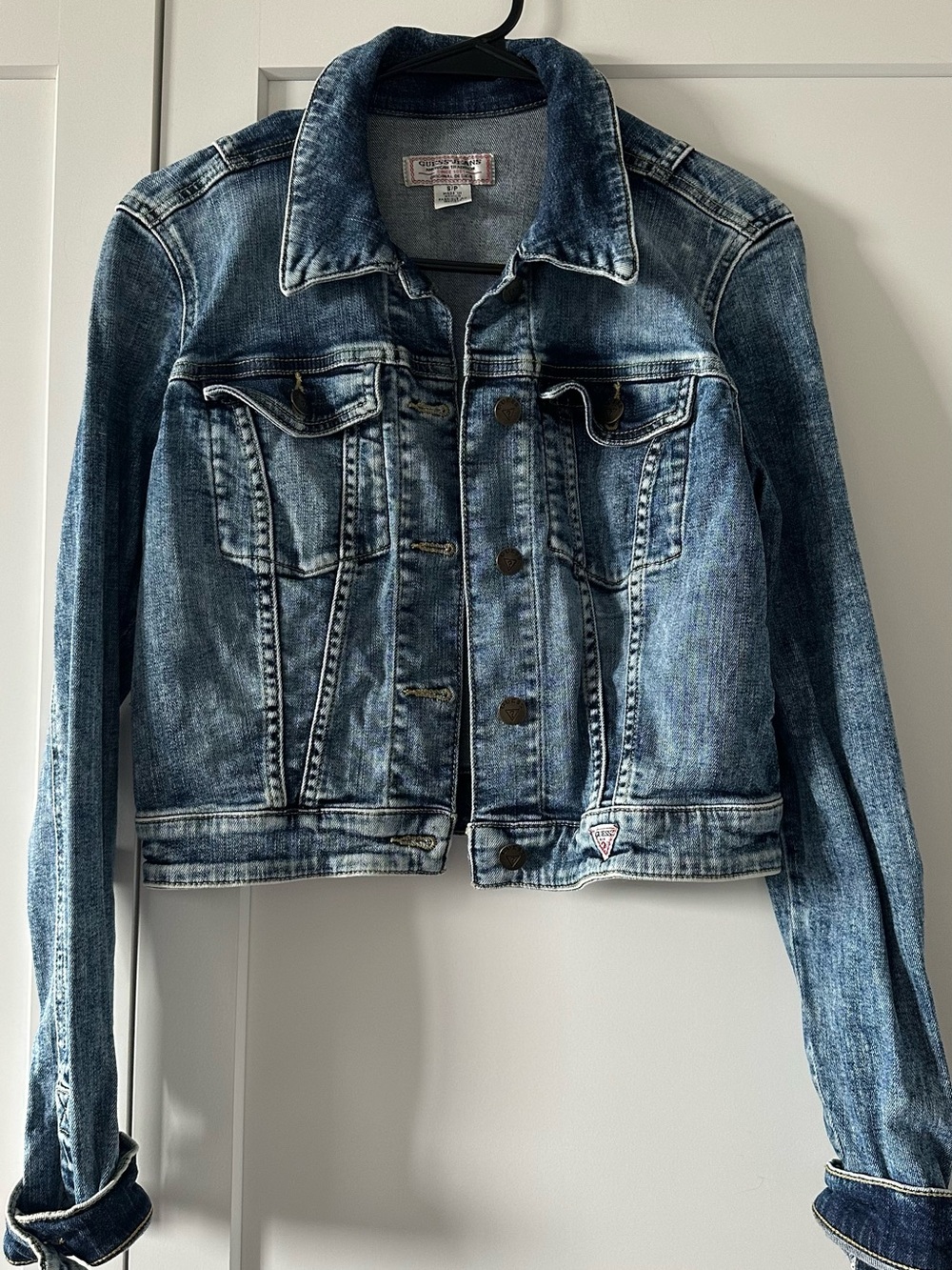 Guess Blue Washed Denim Trucker Jacket - Women's